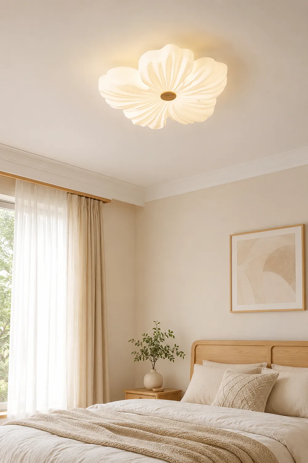 Cream Flower Ceiling Lamp - Lumpaz