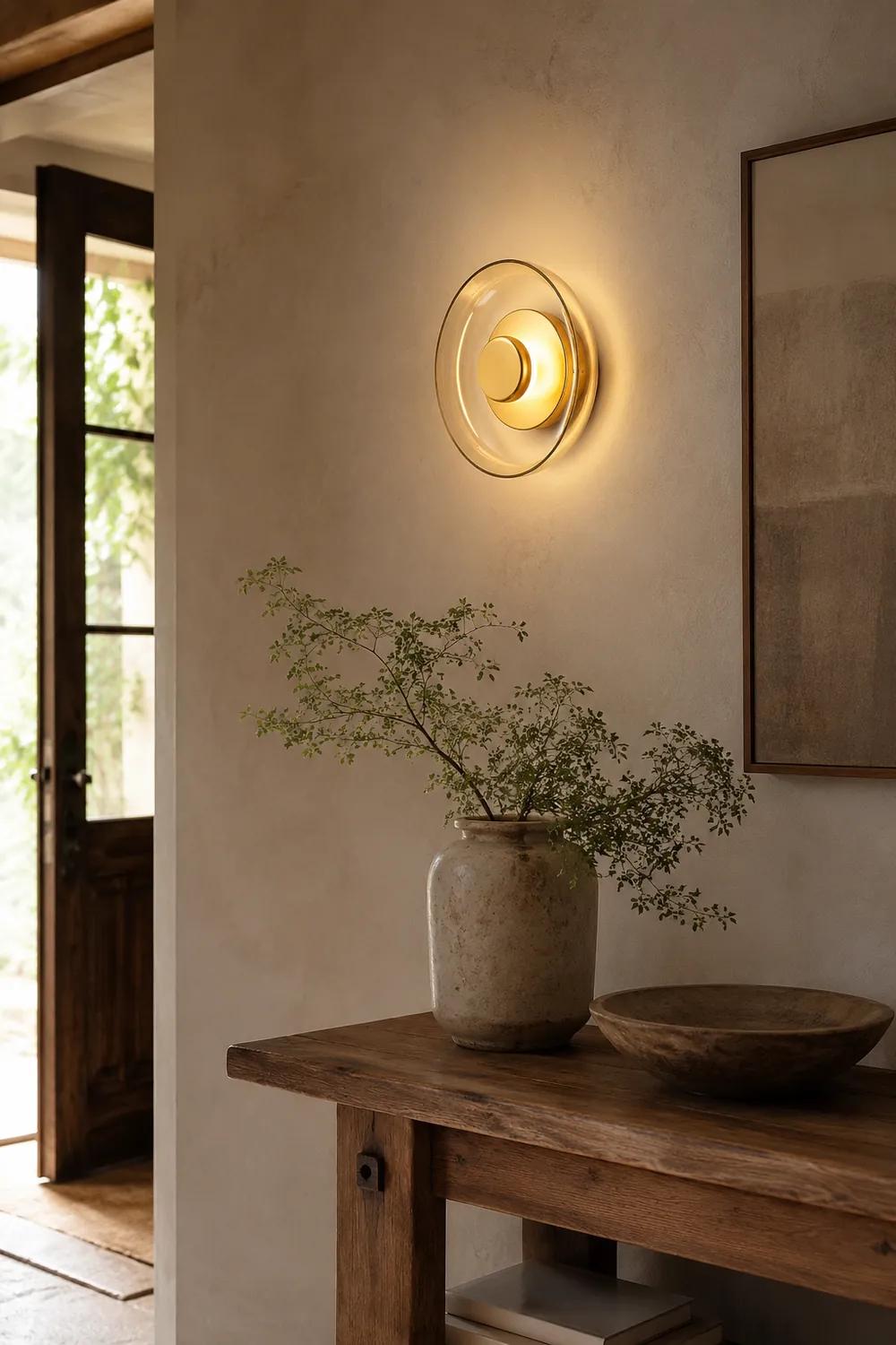 Modern Clear Round LED Glass Wall Sconce - Lumpaz