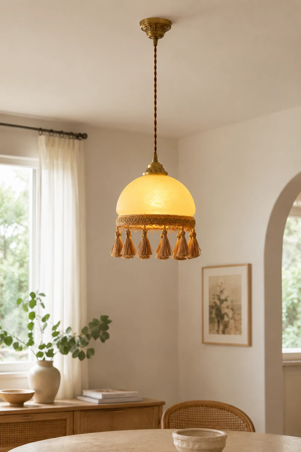 French Tassels Brass Pendant Light - Lumpaz