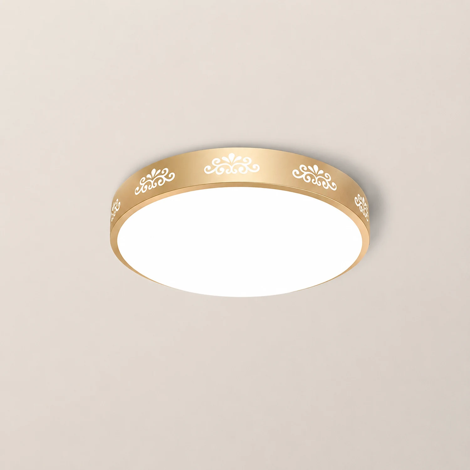 Gold Vintage Round Flush Mount Ceiling Light - Lumpaz