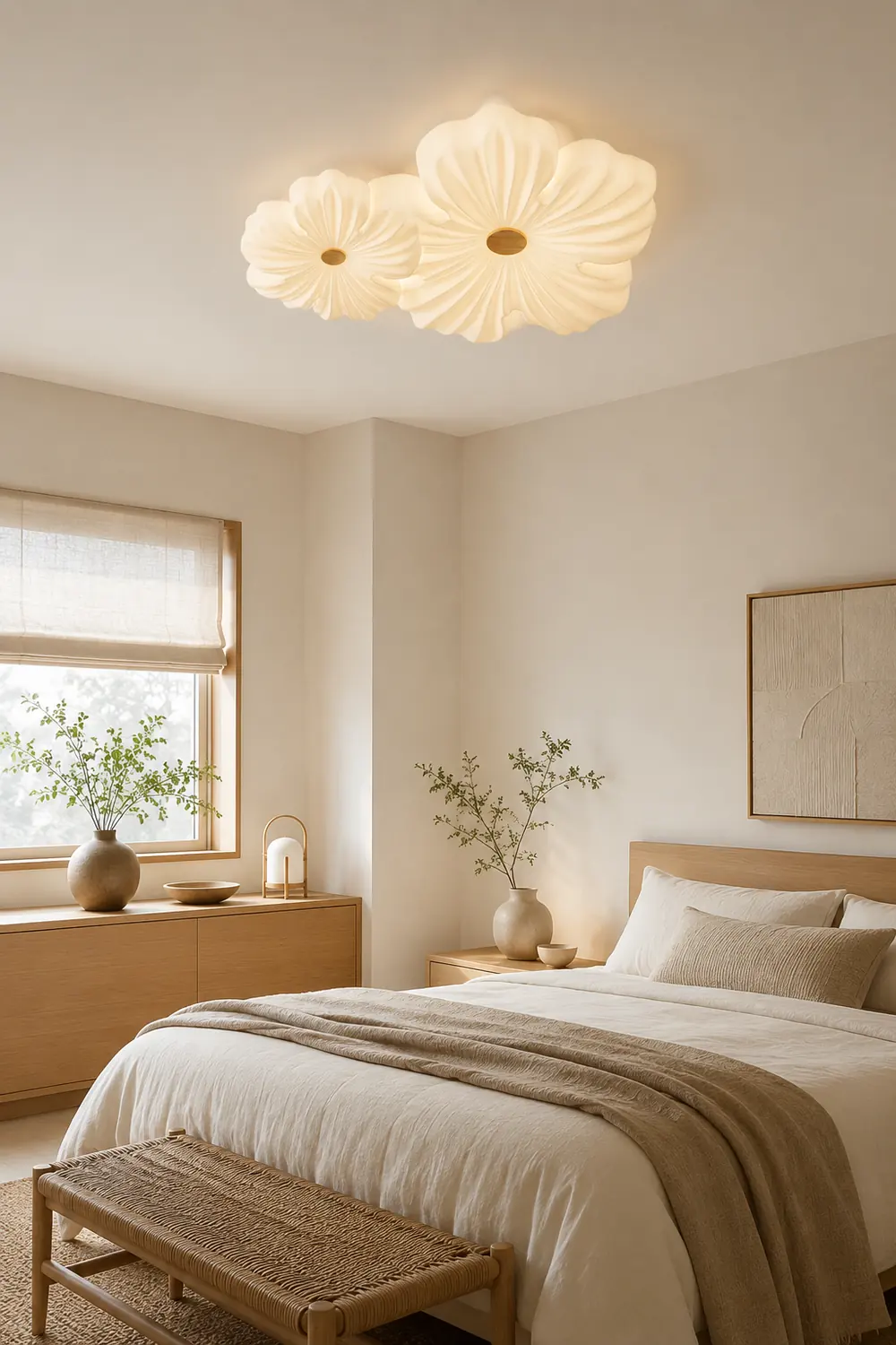 Cream Flower Ceiling Lamp - Lumpaz