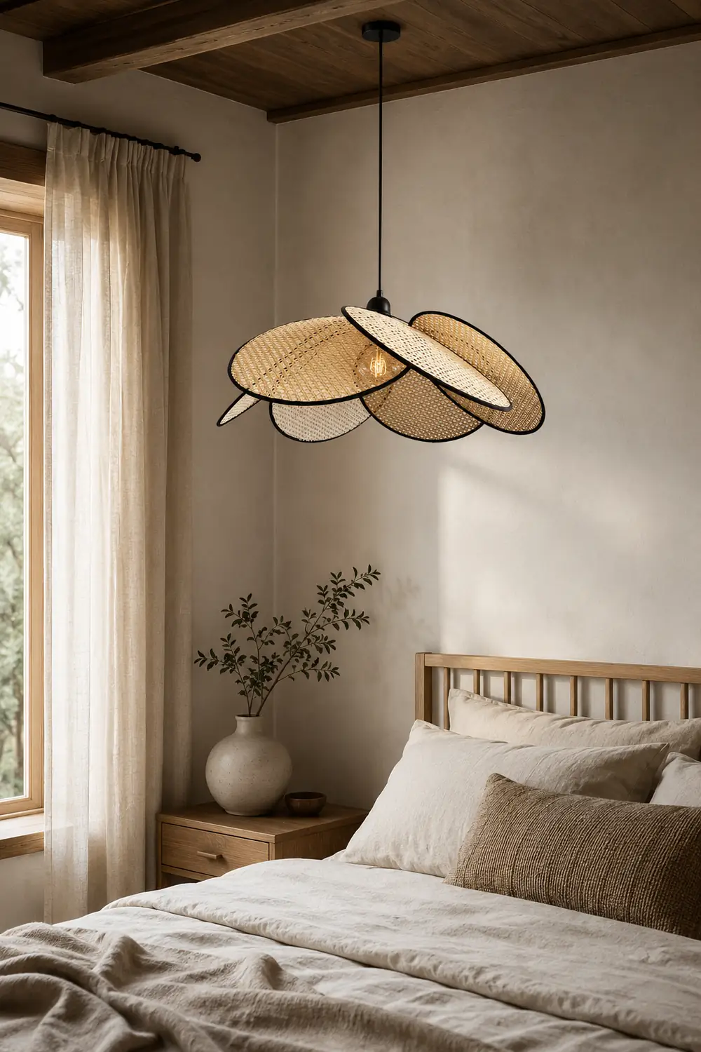 Campbell Rattan Pendant Lamp - Lumpaz