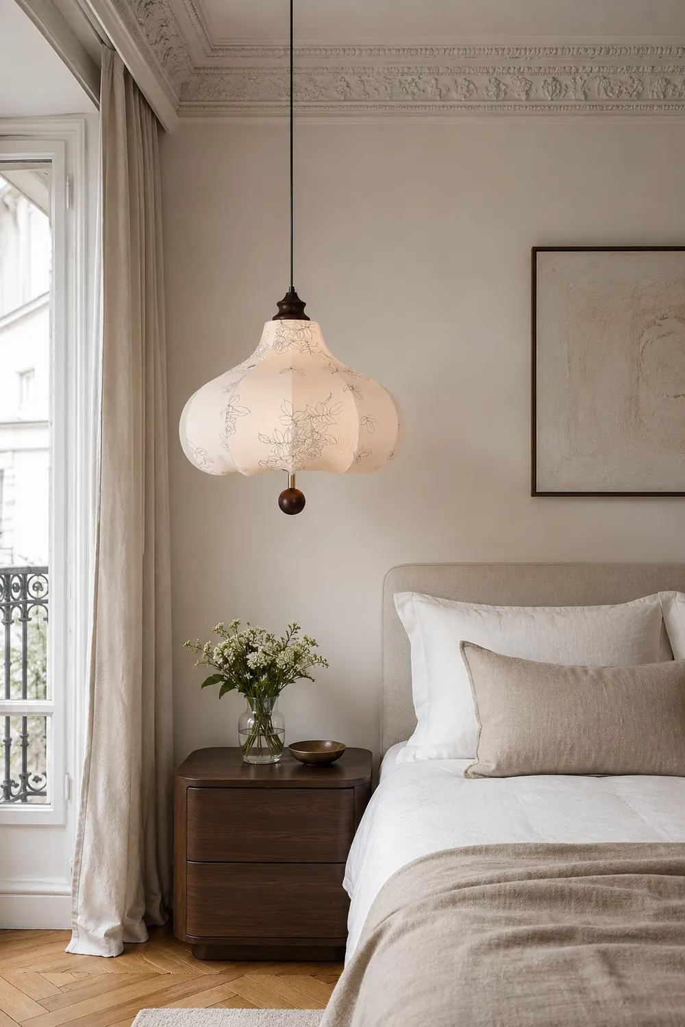 Chestnut Fabric Pendant Lamp - Lumpaz