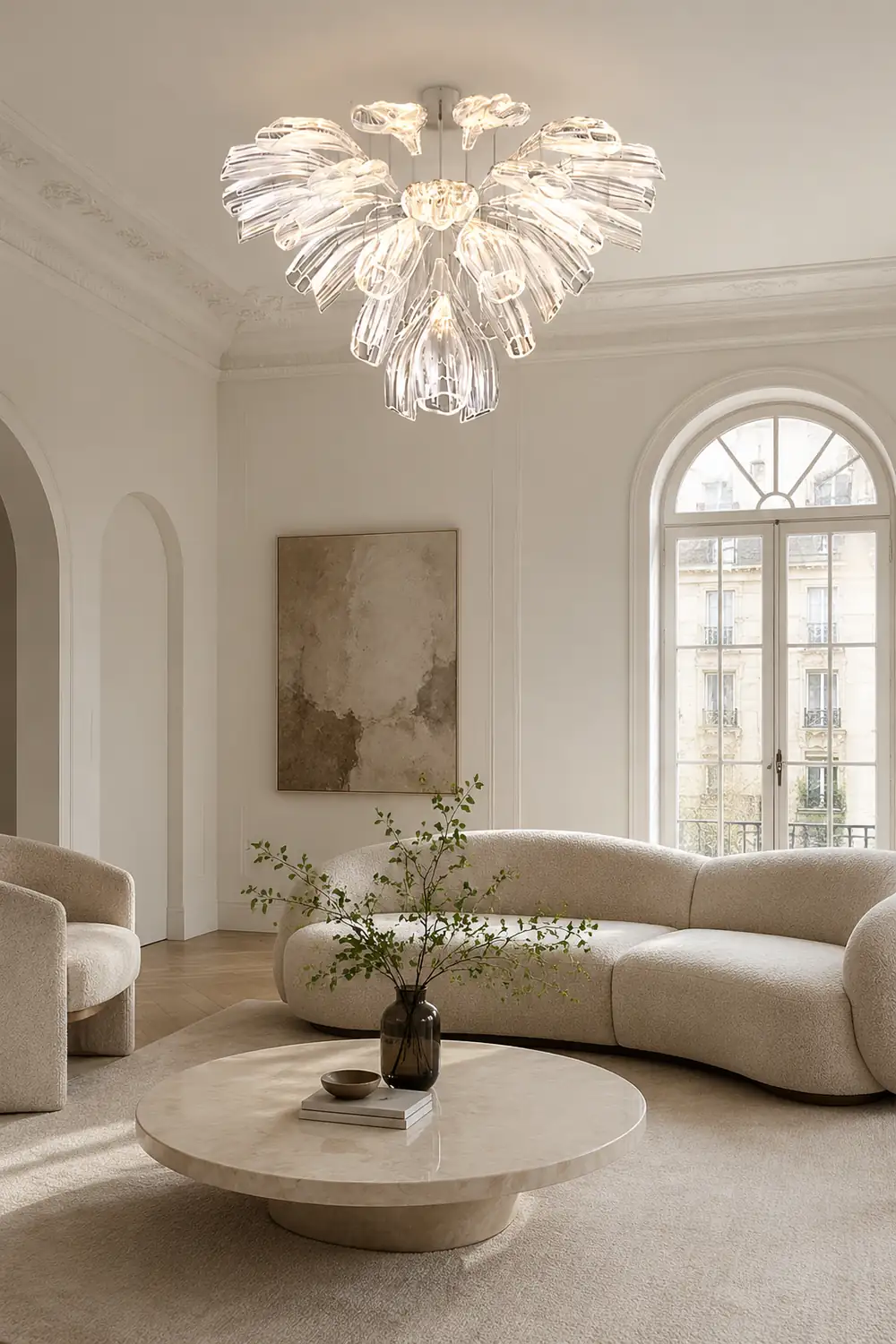 Glass Lotus Chandelier - Lumpaz