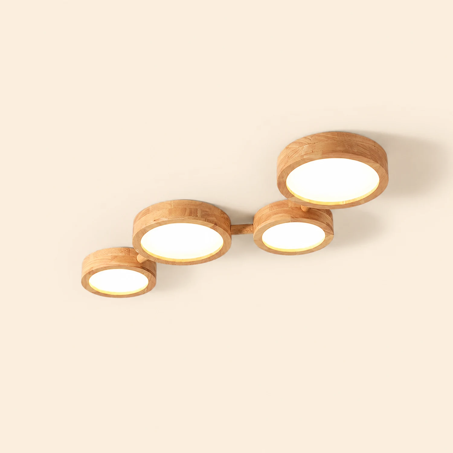 Multi-Heads Wood Retro LED Ceiling Light - Lumpaz