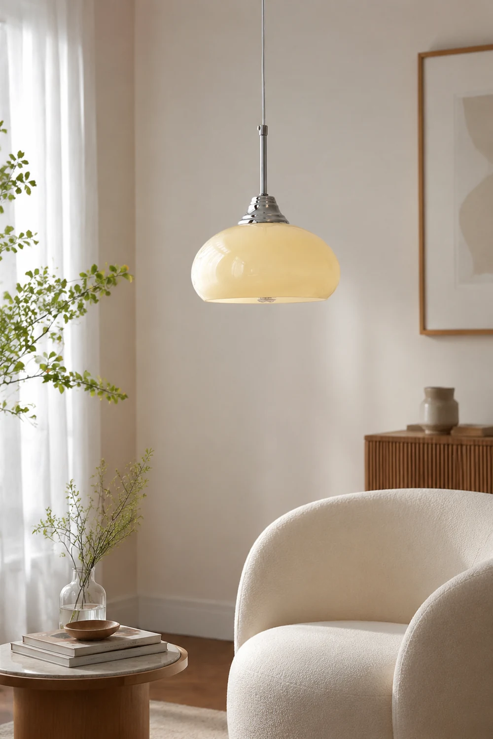 Cream Bell Pendant Lamp - Lumpaz