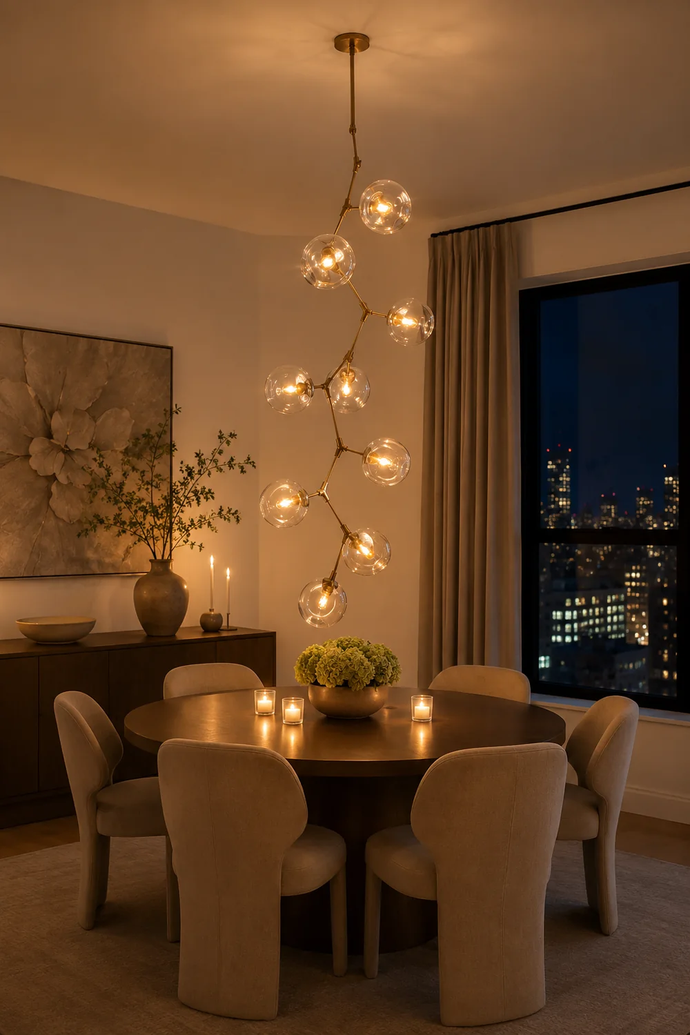 Perry Globe Vertical Chandelier - Lumpaz