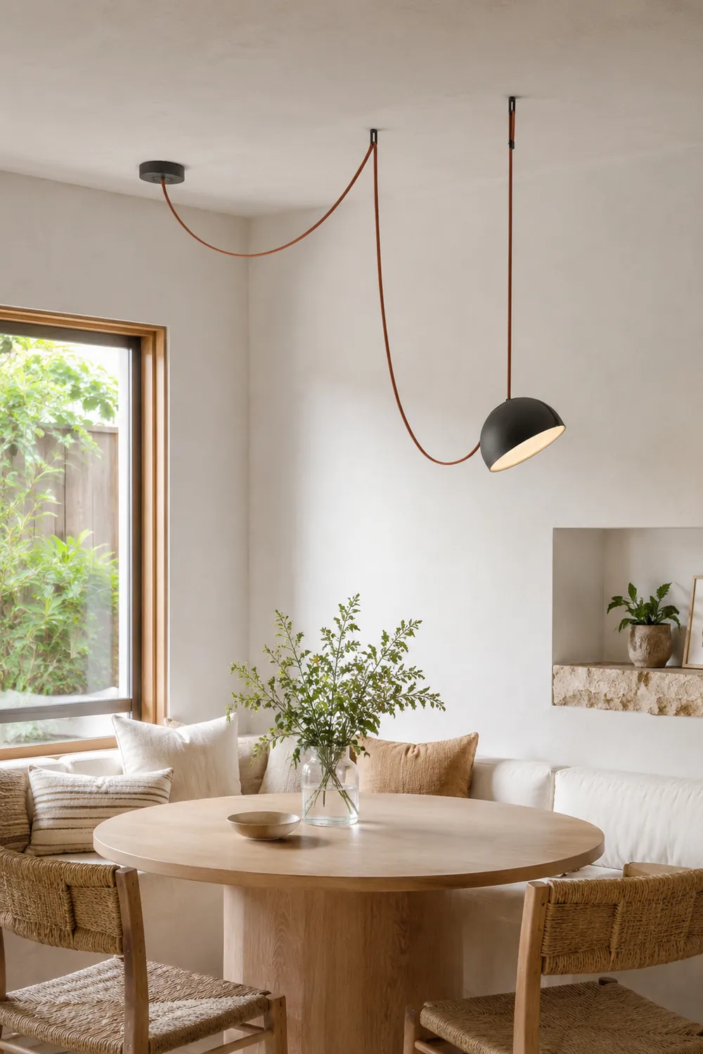 Light Rail Semispheres Leather Pendant Lamp - Lumpaz