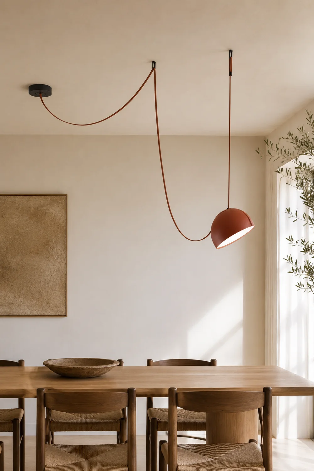 Light Rail Semispheres Leather Pendant Lamp - Lumpaz