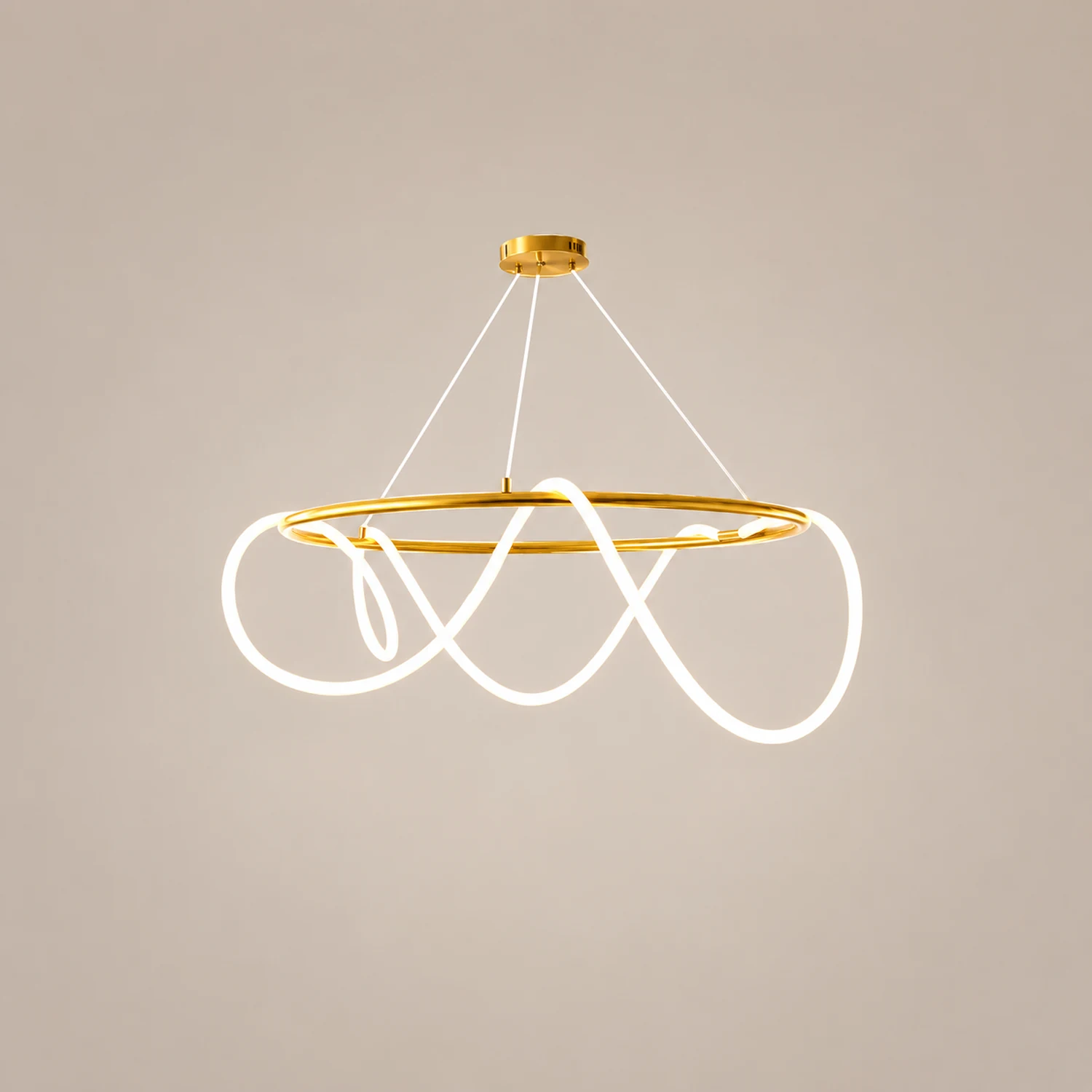 Serpentine Glow Gold Chandelier - Lumpaz