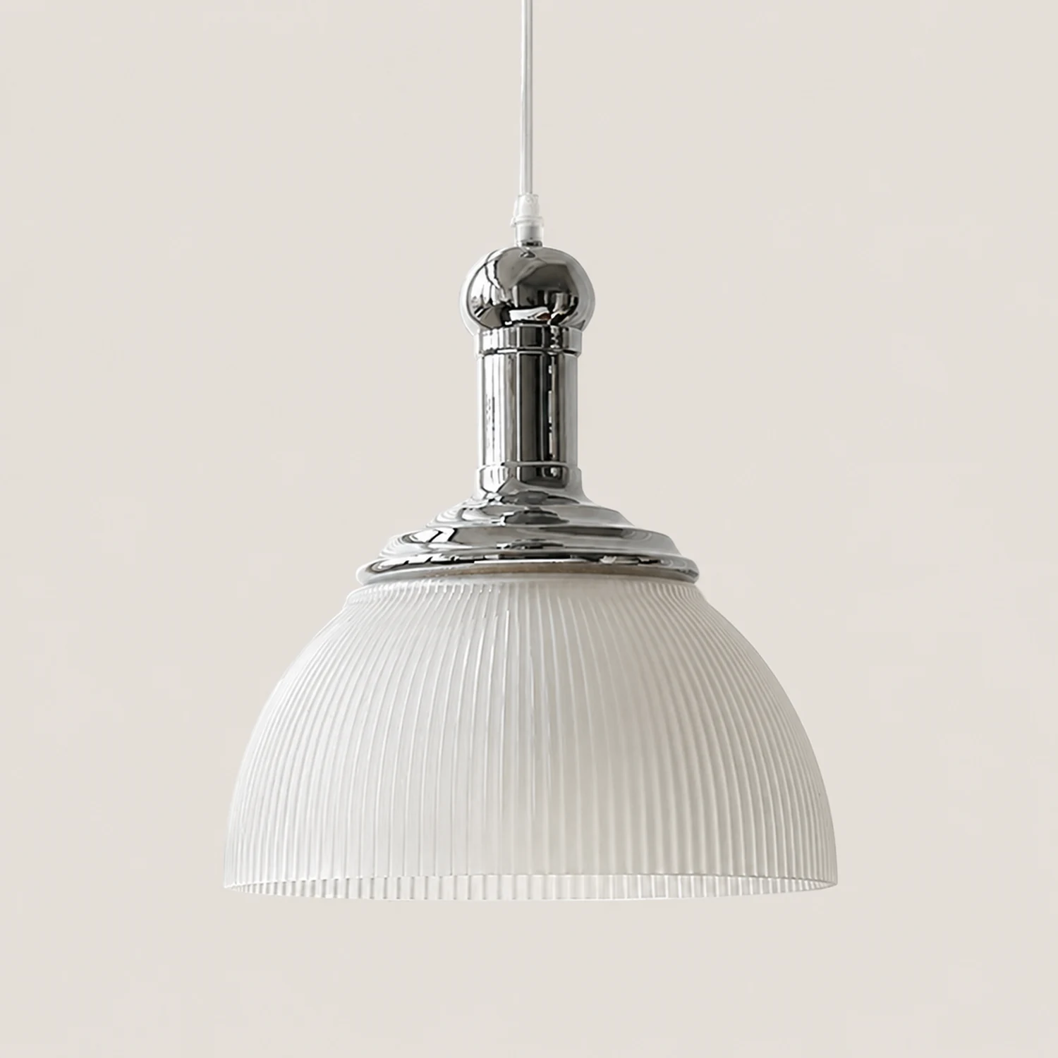 Ribbed Chrome Pendant Lamp - Lumpaz