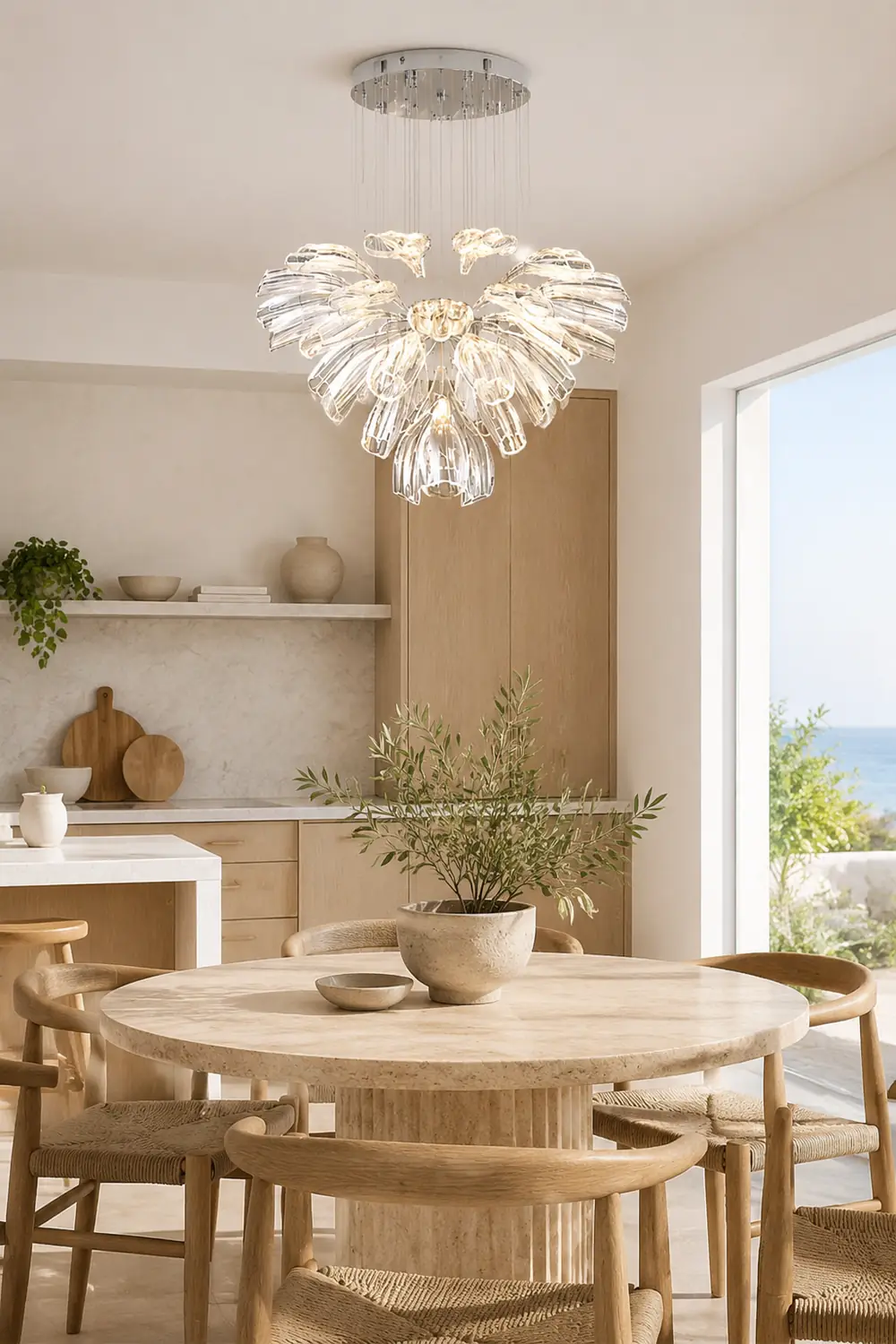 Glass Lotus Chandelier - Lumpaz