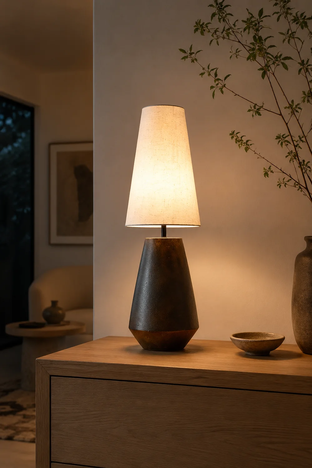 Ceramic Tapered Table Lamp - Lumpaz