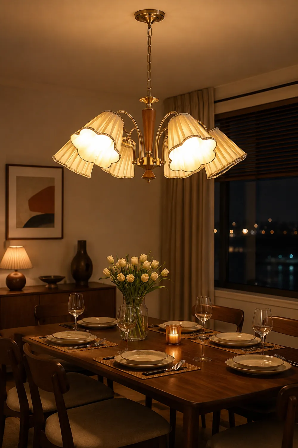 Florentine Fabric Chandelier - Lumpaz