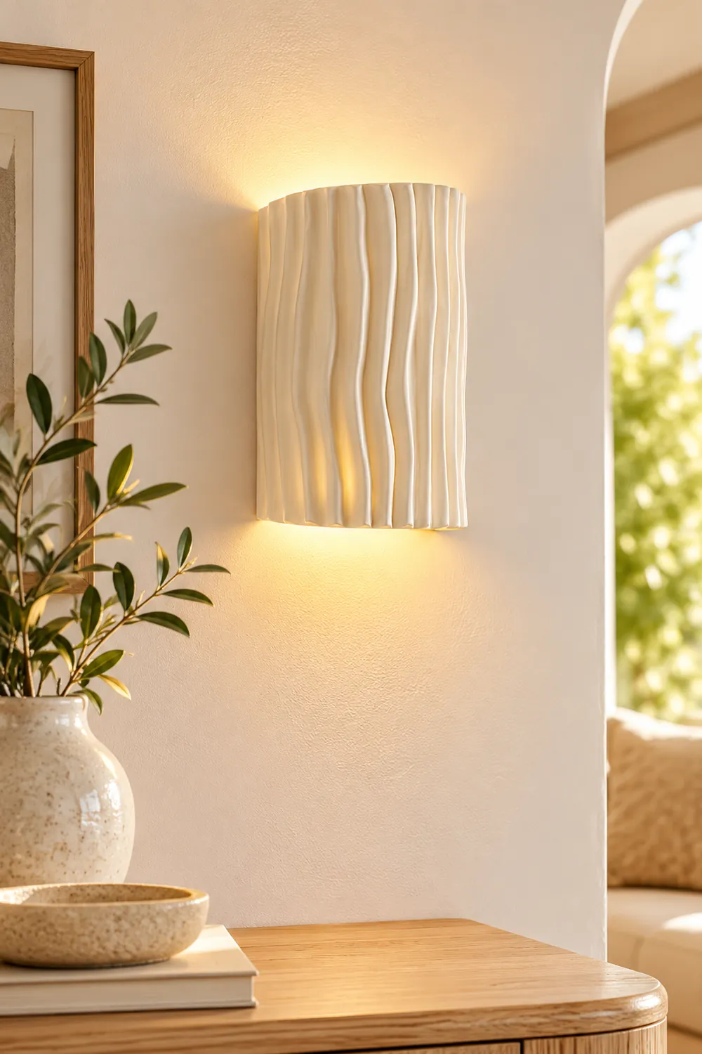 Pleated Resin Wall Lamp - Lumpaz
