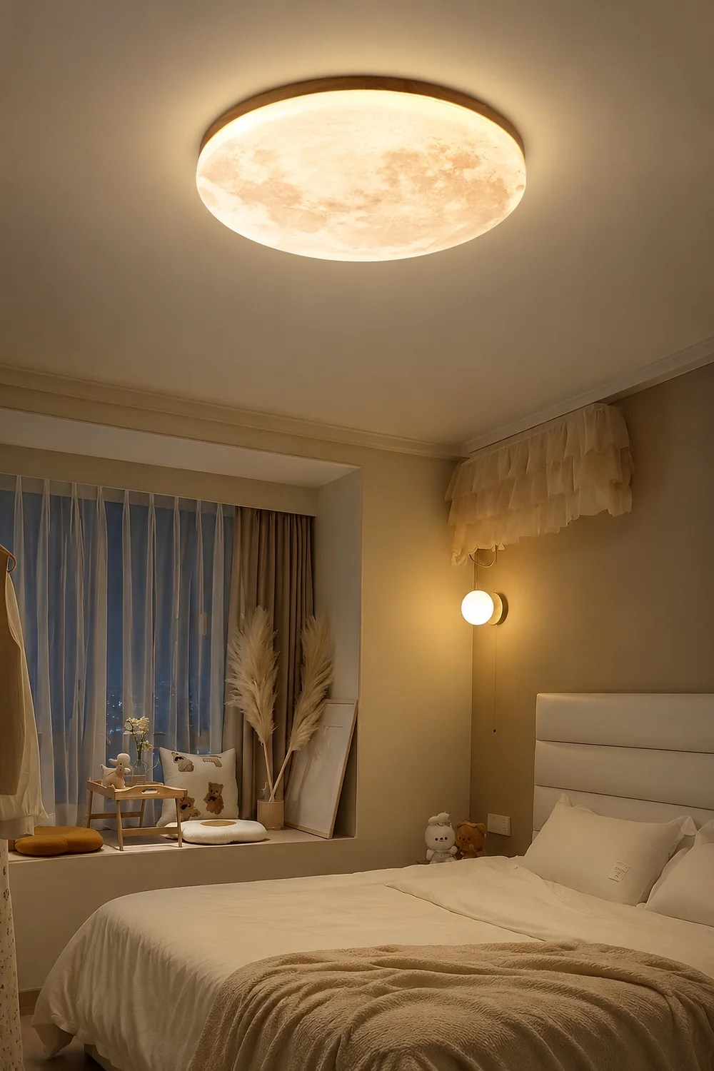 Creative Round Moon LED Ceiling Light - Lumpaz