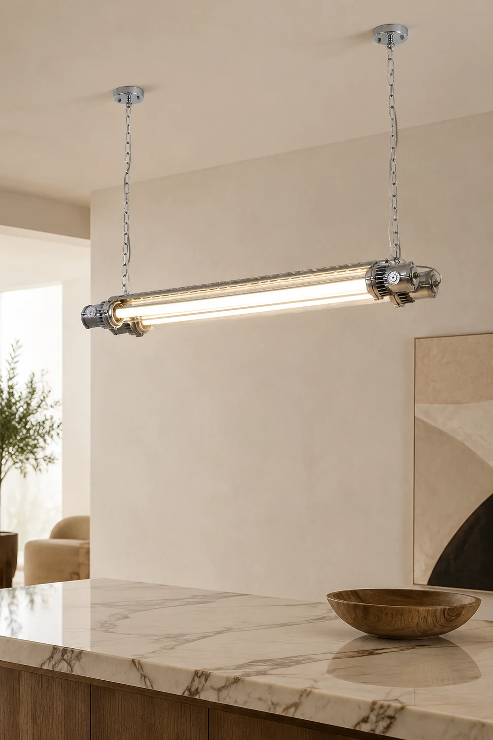 Double Tube Silver Chandelier - Lumpaz