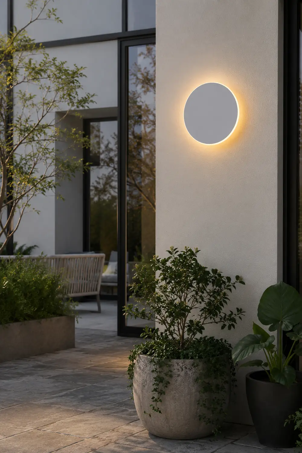 Minimalist Round Metal LED Outdoor Wall Light - Lumpaz