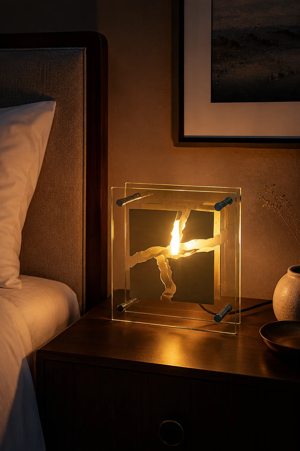 Square Glass Table Lamp - Lumpaz