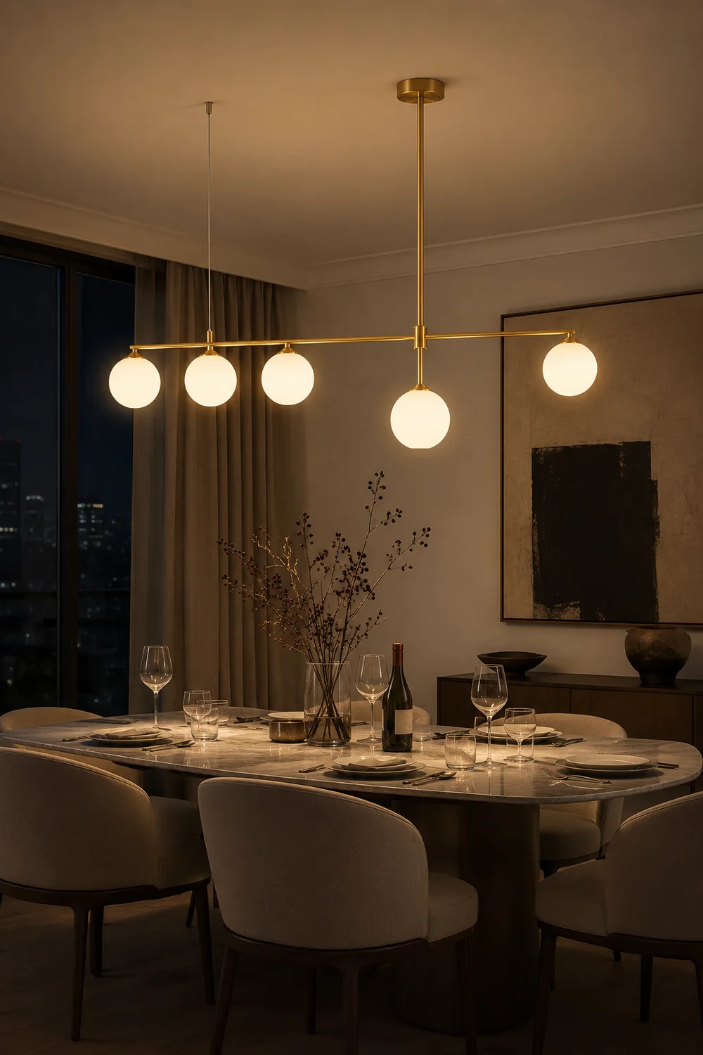 Brass Globe Chandelier - Lumpaz
