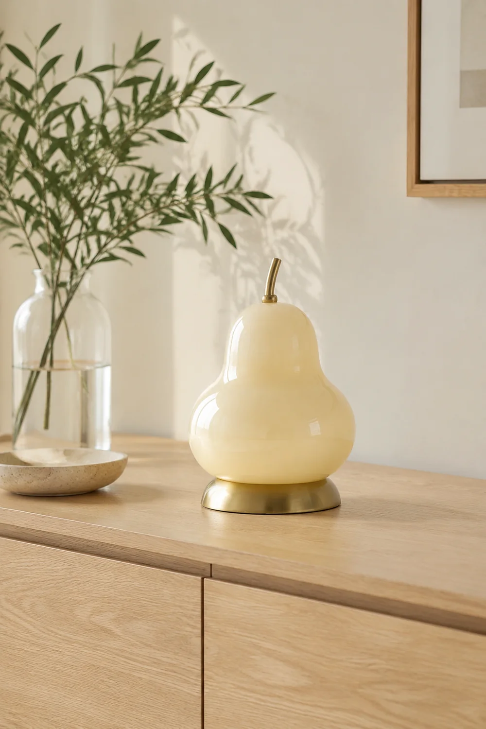 Pear Glass Built-in Battery Table Lamp - Lumpaz