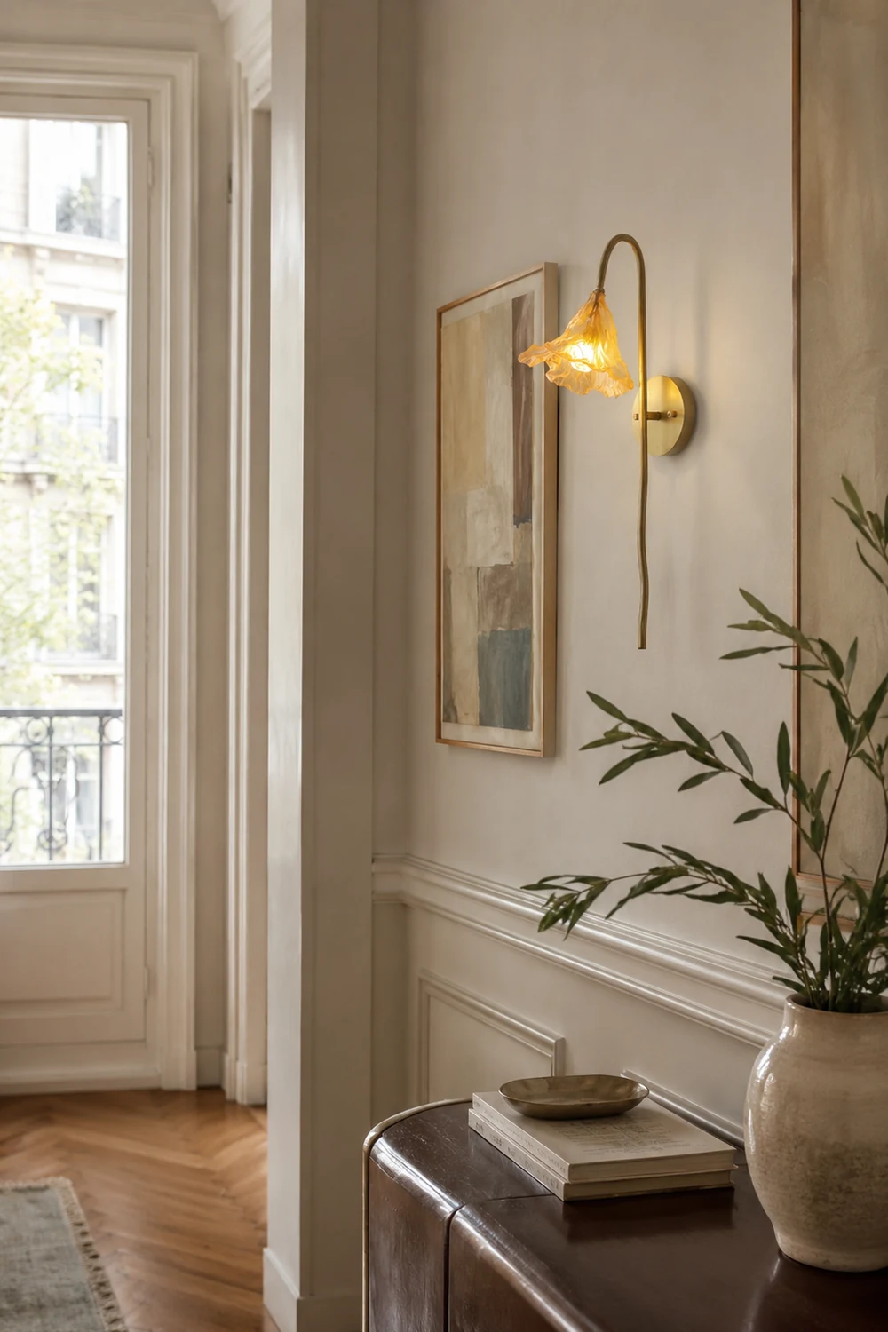 Lotus Amber Wall Lamp - Lumpaz