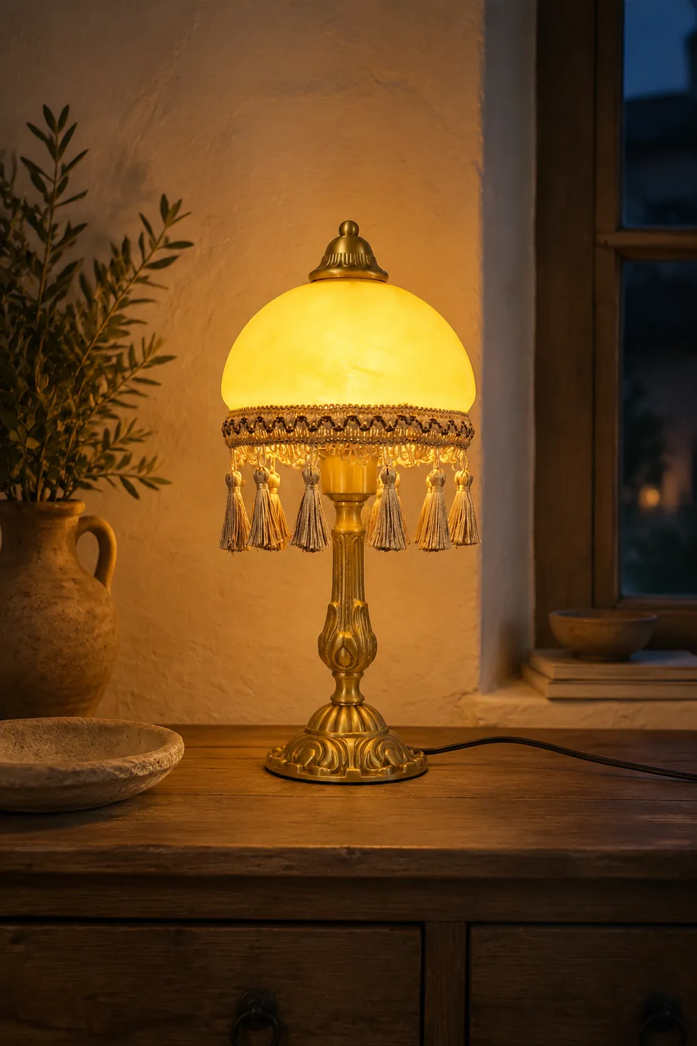 French Tassels Brass Table Lamp - Lumpaz