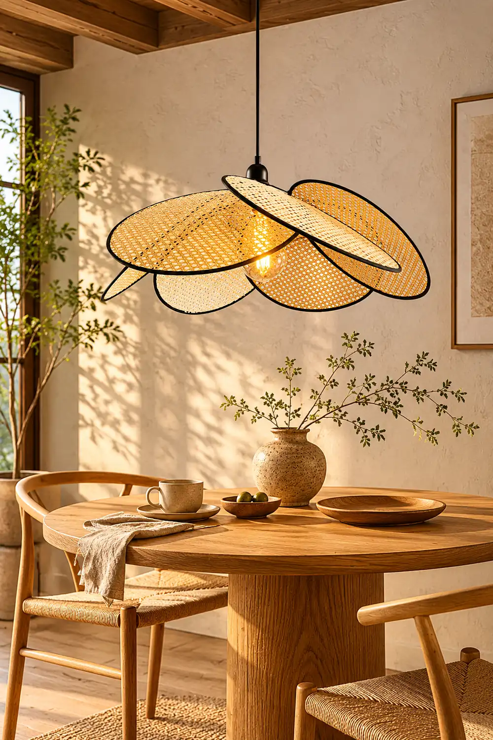 Campbell Rattan Pendant Lamp - Lumpaz