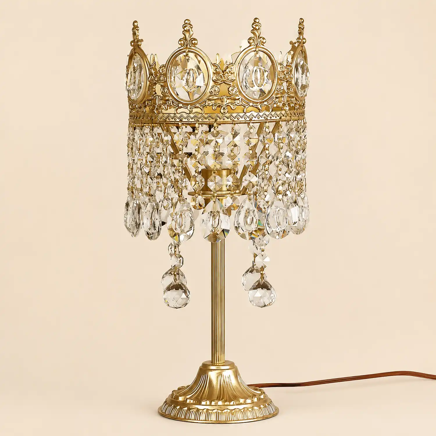 Vintage Crystal Table Lamp - Lumpaz