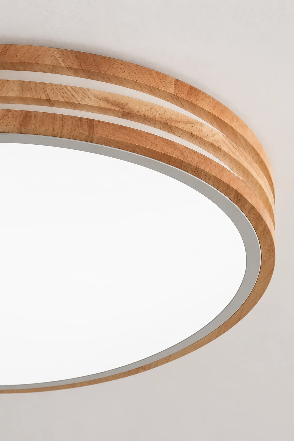 Round LED Dimmable Wood Ceiling Lamp - Lumpaz