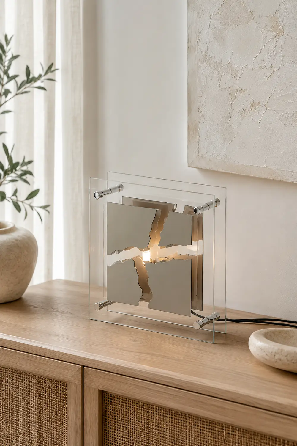 Square Glass Table Lamp - Lumpaz