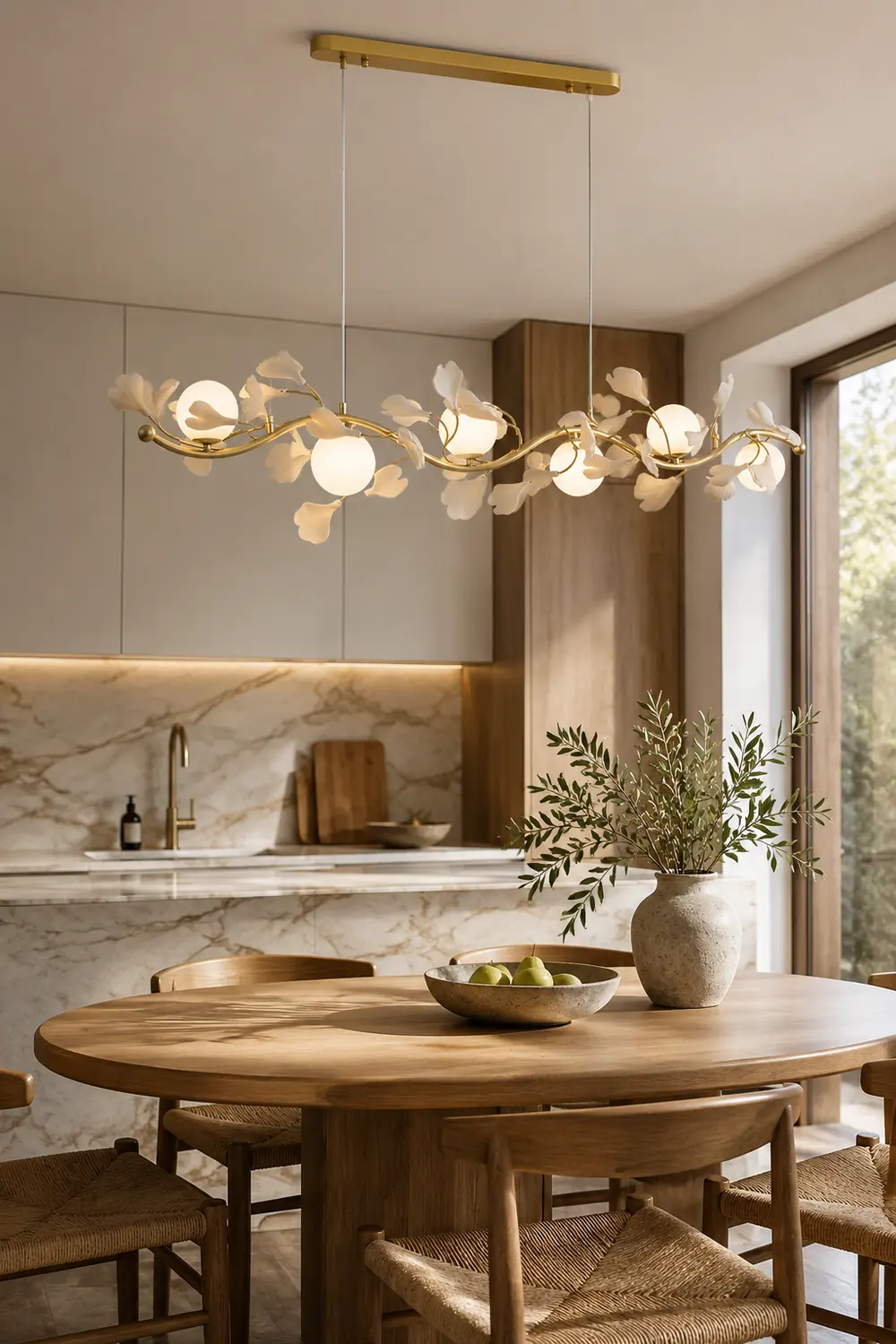 Gingko Glass Chandelier - Lumpaz