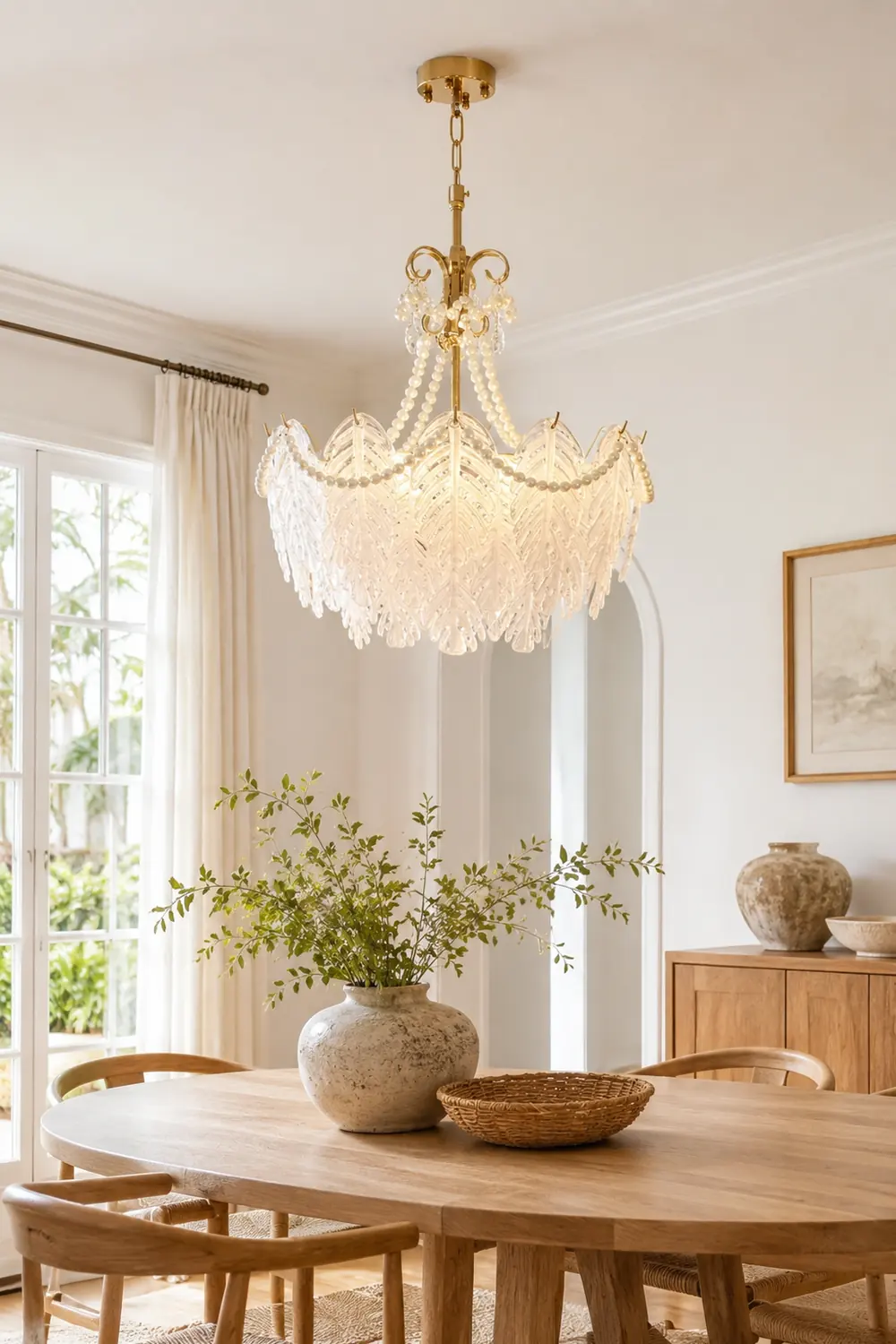 Feather Glass Chandelier - Lumpaz