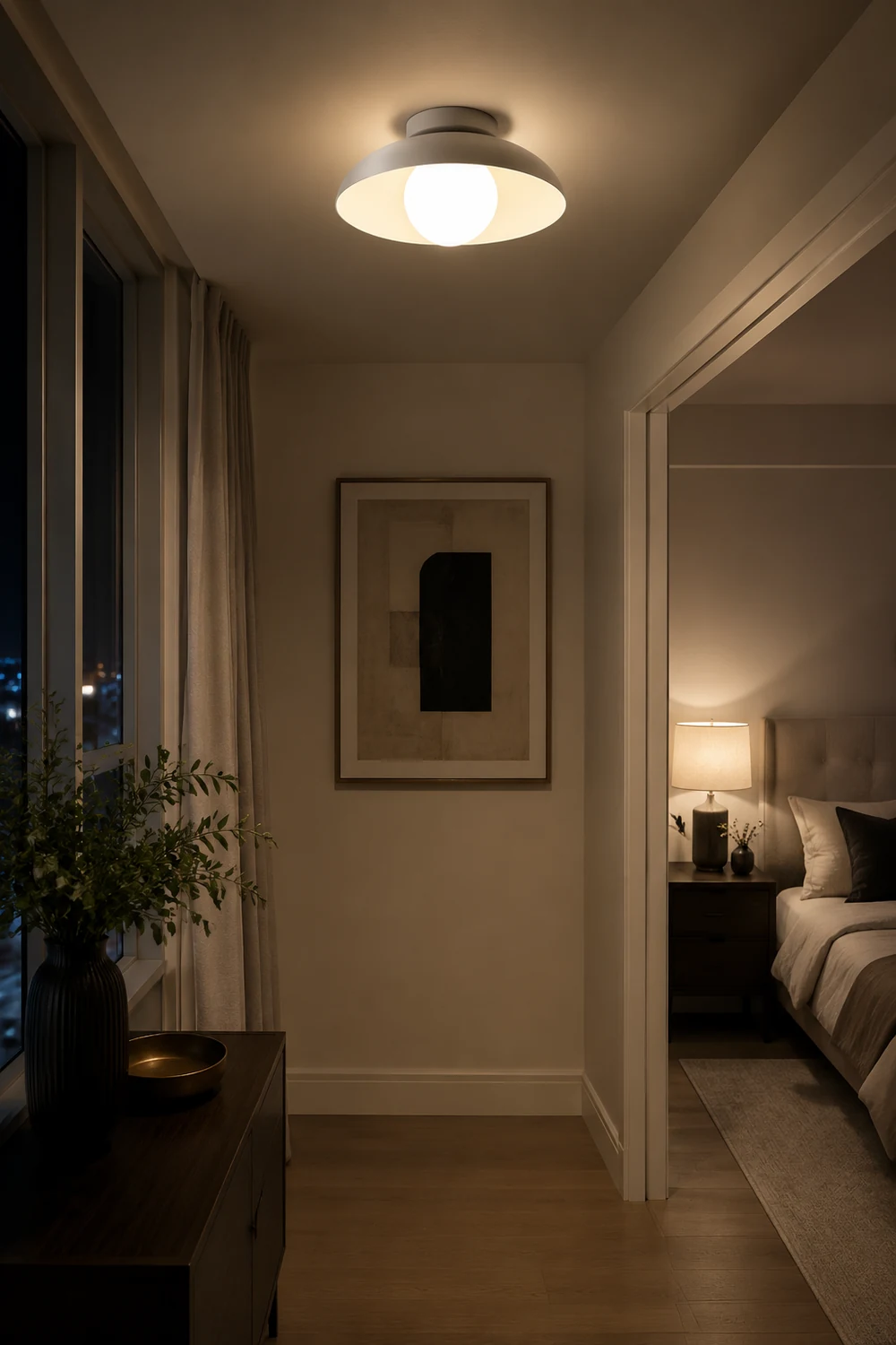 Minimalist White Metal Round Ceiling Light - Lumpaz