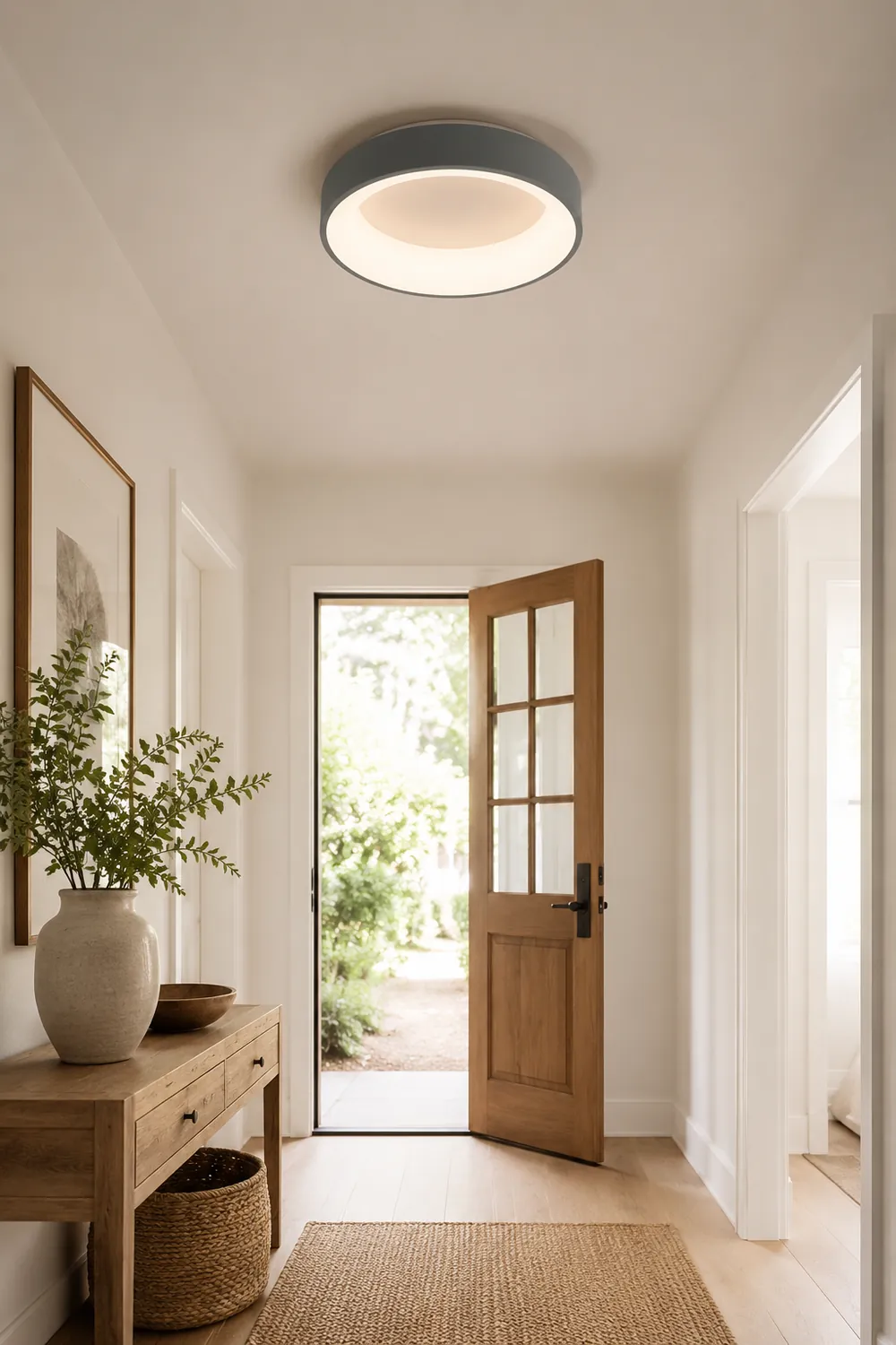 Scandinavian Grey Round LED Ceiling Light - Lumpaz
