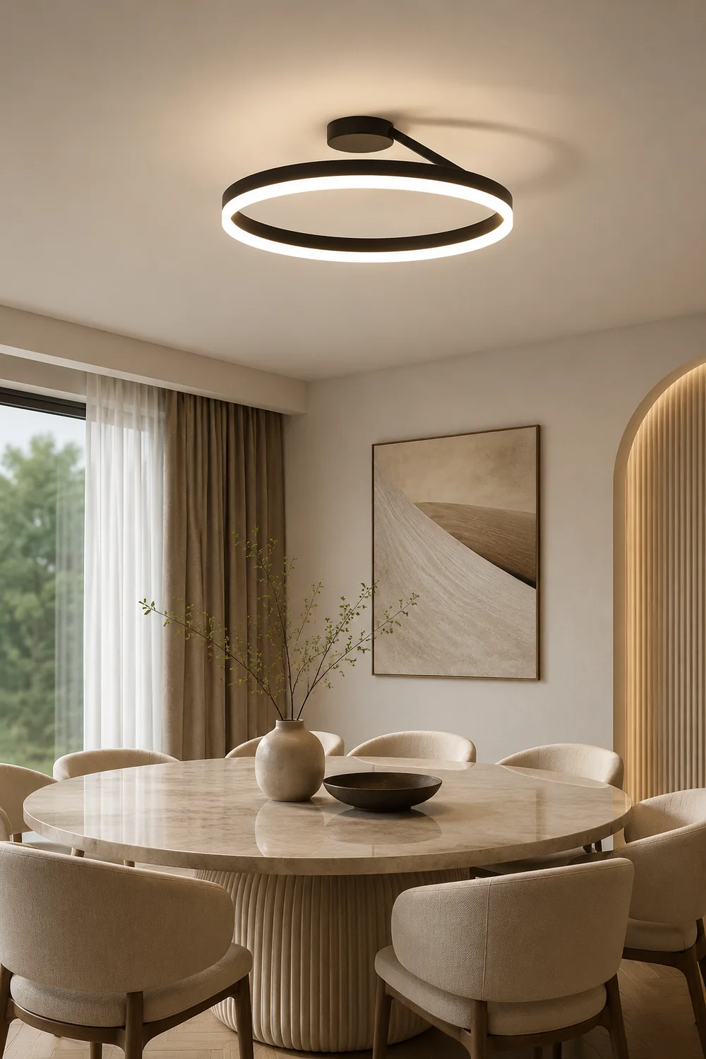 Nordic LED Geometry Circle Ceiling Light - Lumpaz