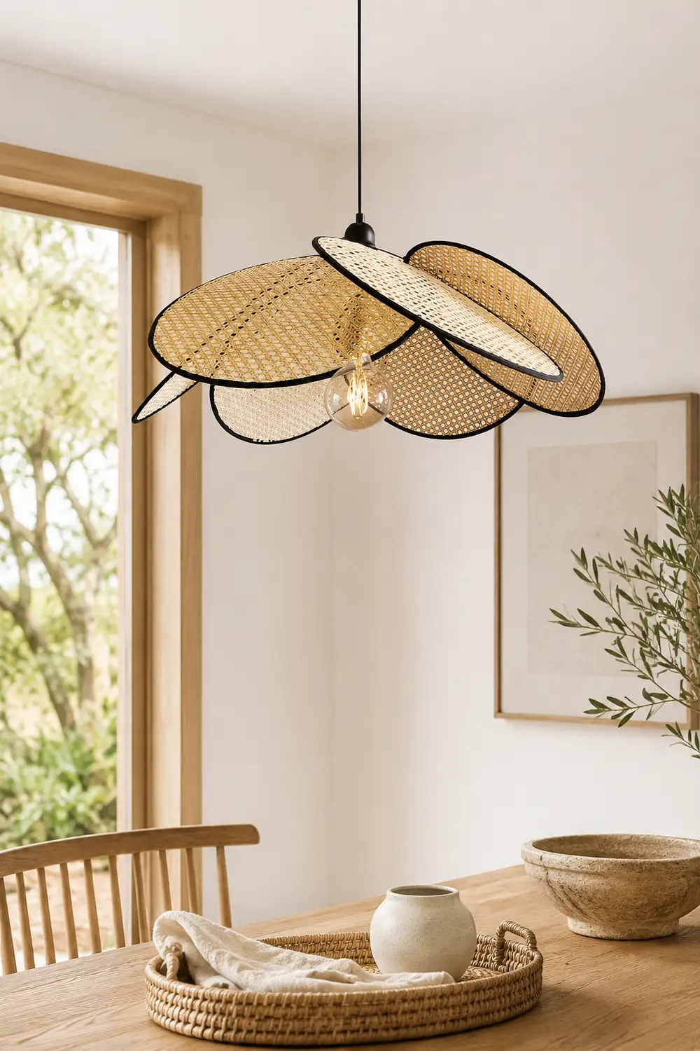 Campbell Rattan Pendant Lamp - Lumpaz