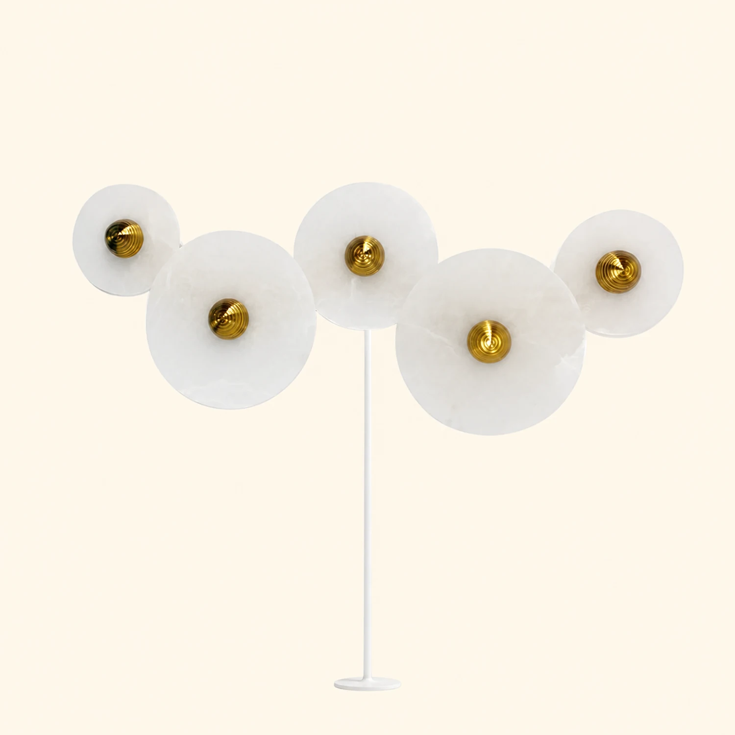 Round Alabaster Combination Plug In Wall Lamp - Lumpaz