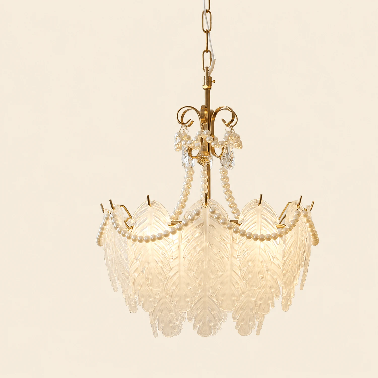 Feather Glass Chandelier - Lumpaz