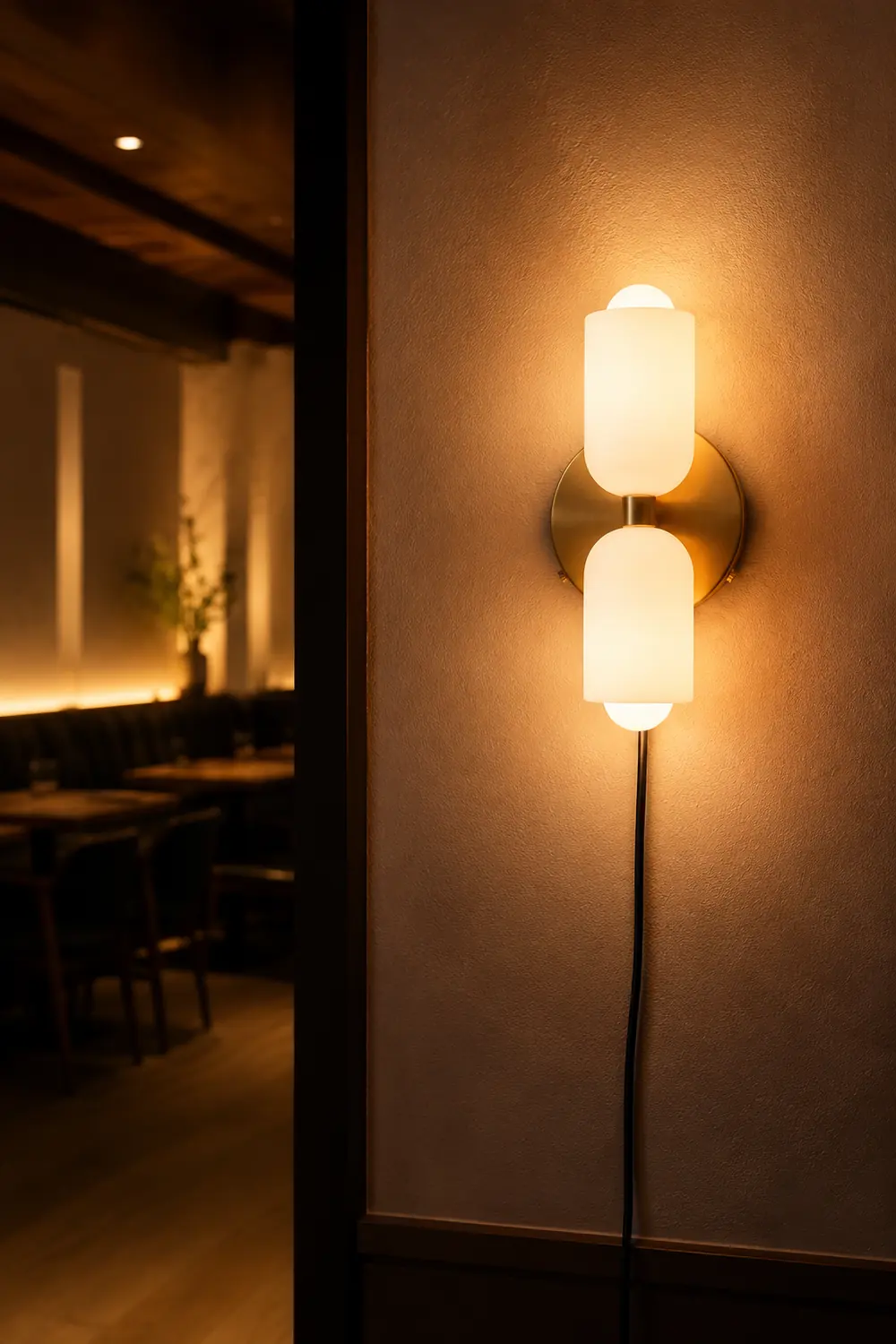 Creamy Double Head Plug-in Wall Light - Lumpaz