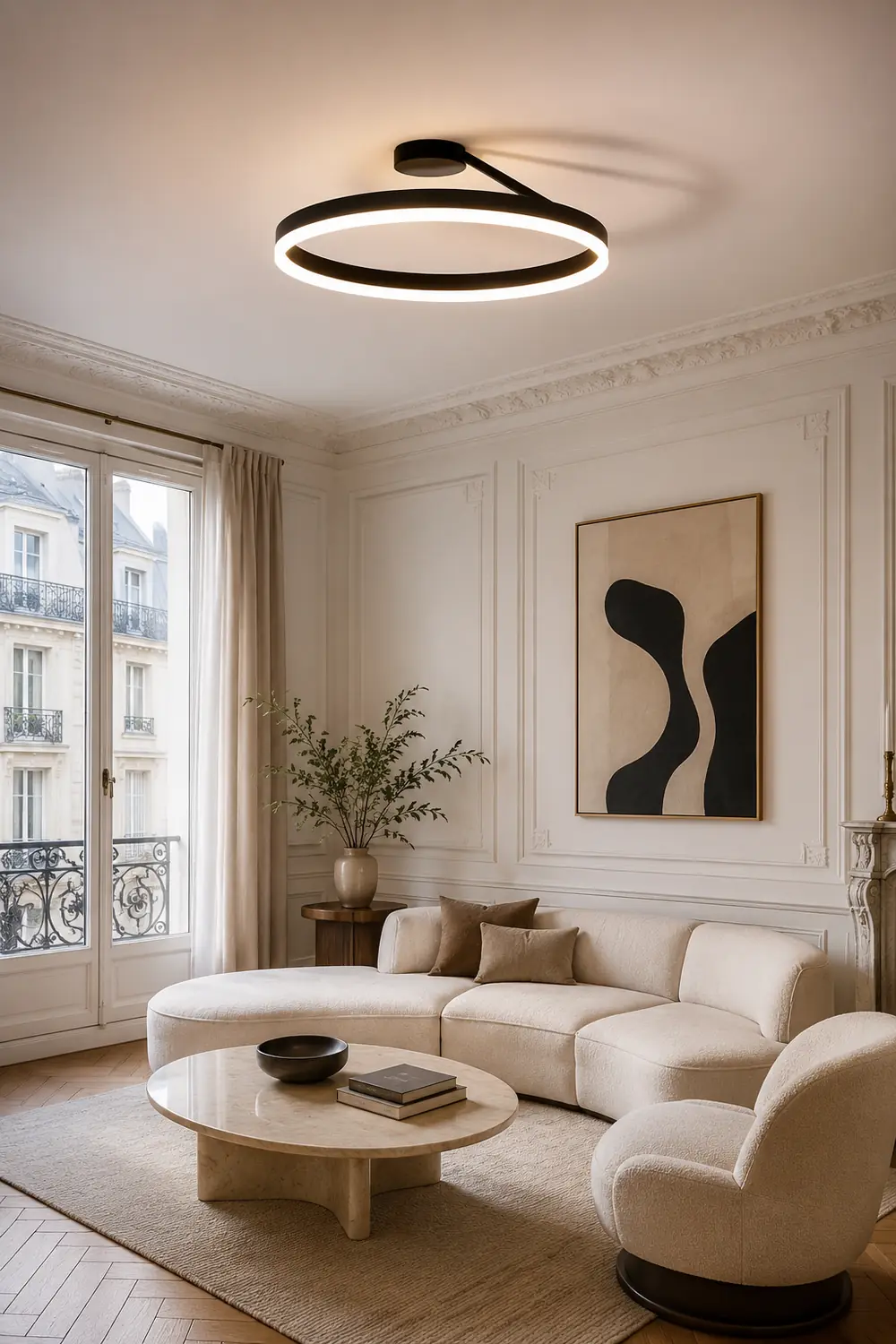 Nordic LED Geometry Circle Ceiling Light - Lumpaz