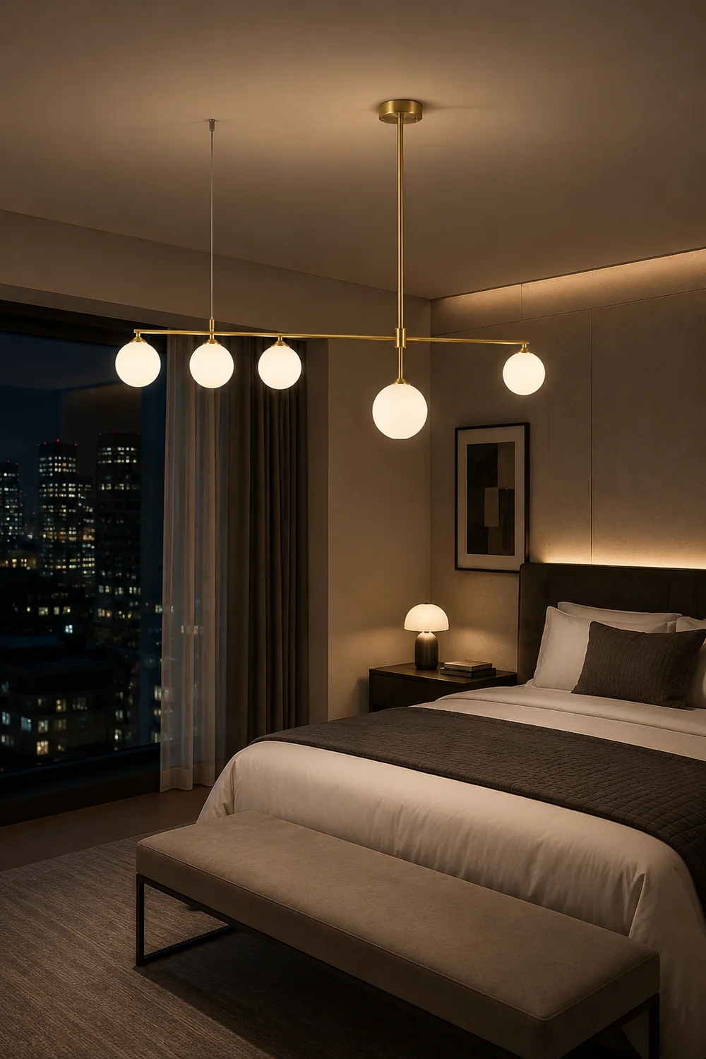 Brass Globe Chandelier - Lumpaz