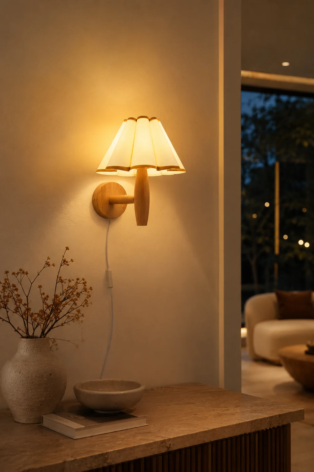 Vintage Fluted Plug In Wall Lamp - Lumpaz