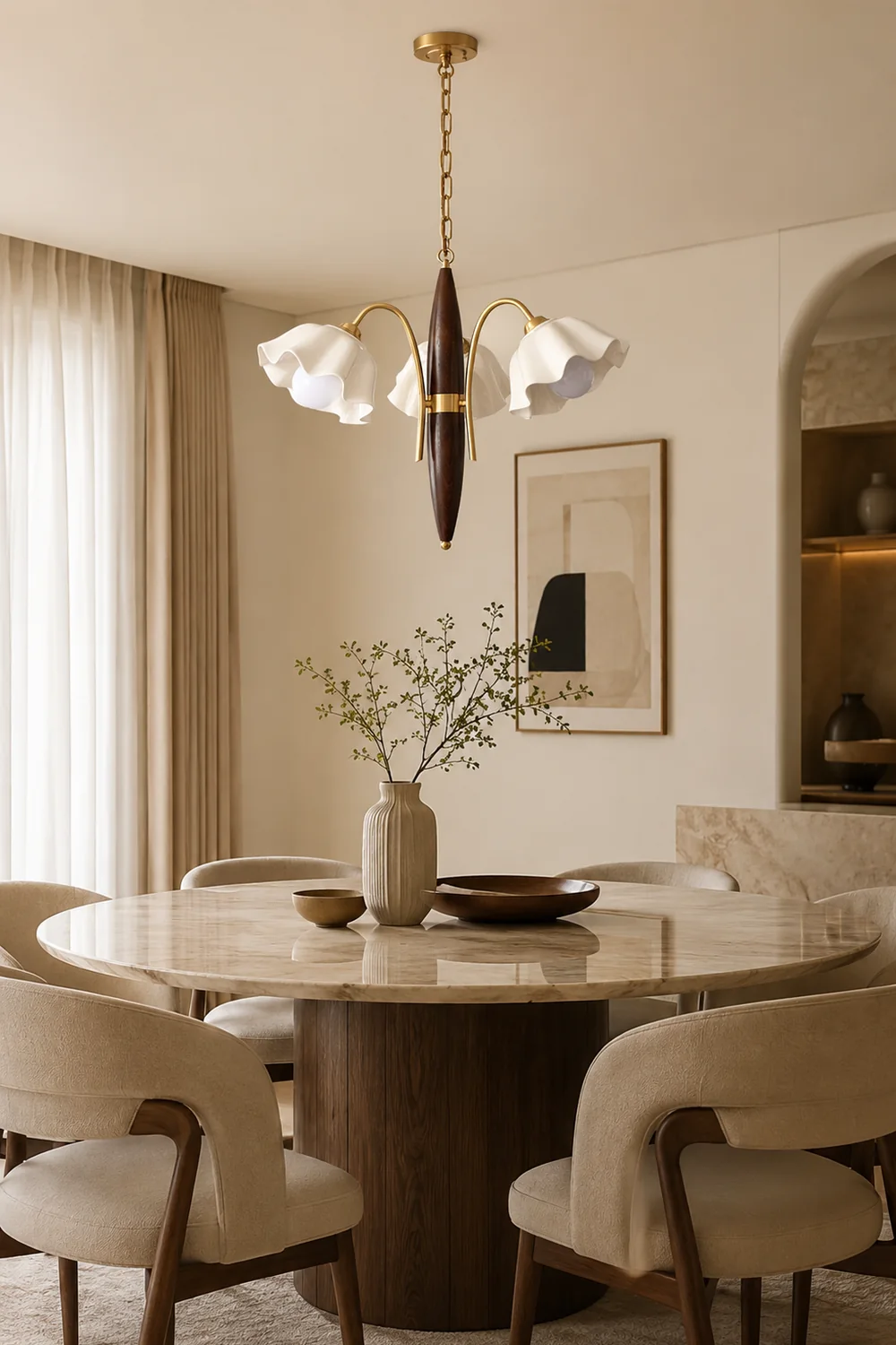 Olina Flower Ceramics Chandelier - Lumpaz