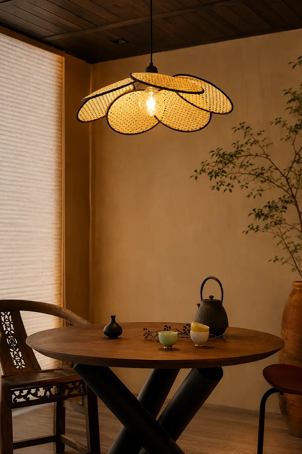 Campbell Rattan Pendant Lamp - Lumpaz