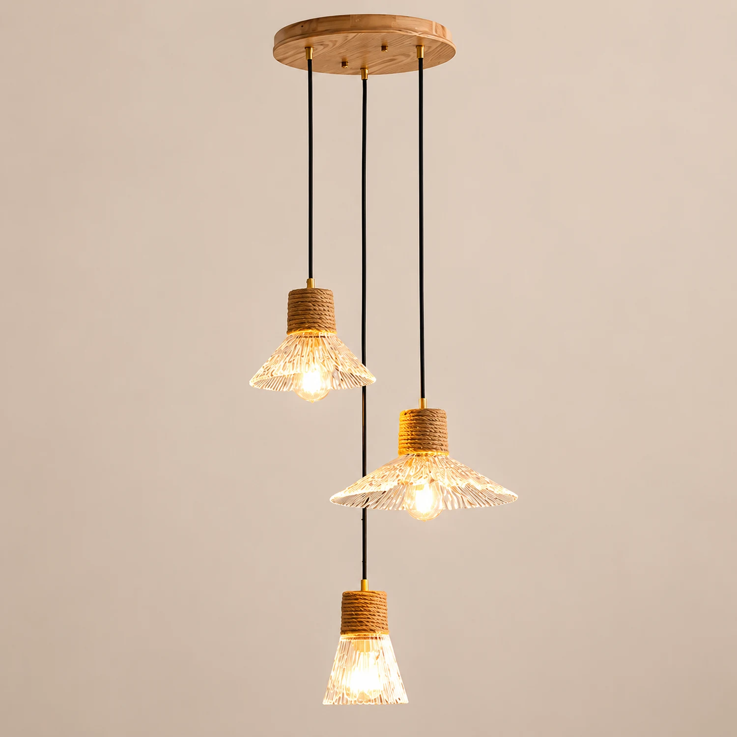 Hemp Rope Glass Pendant Lamp - Lumpaz