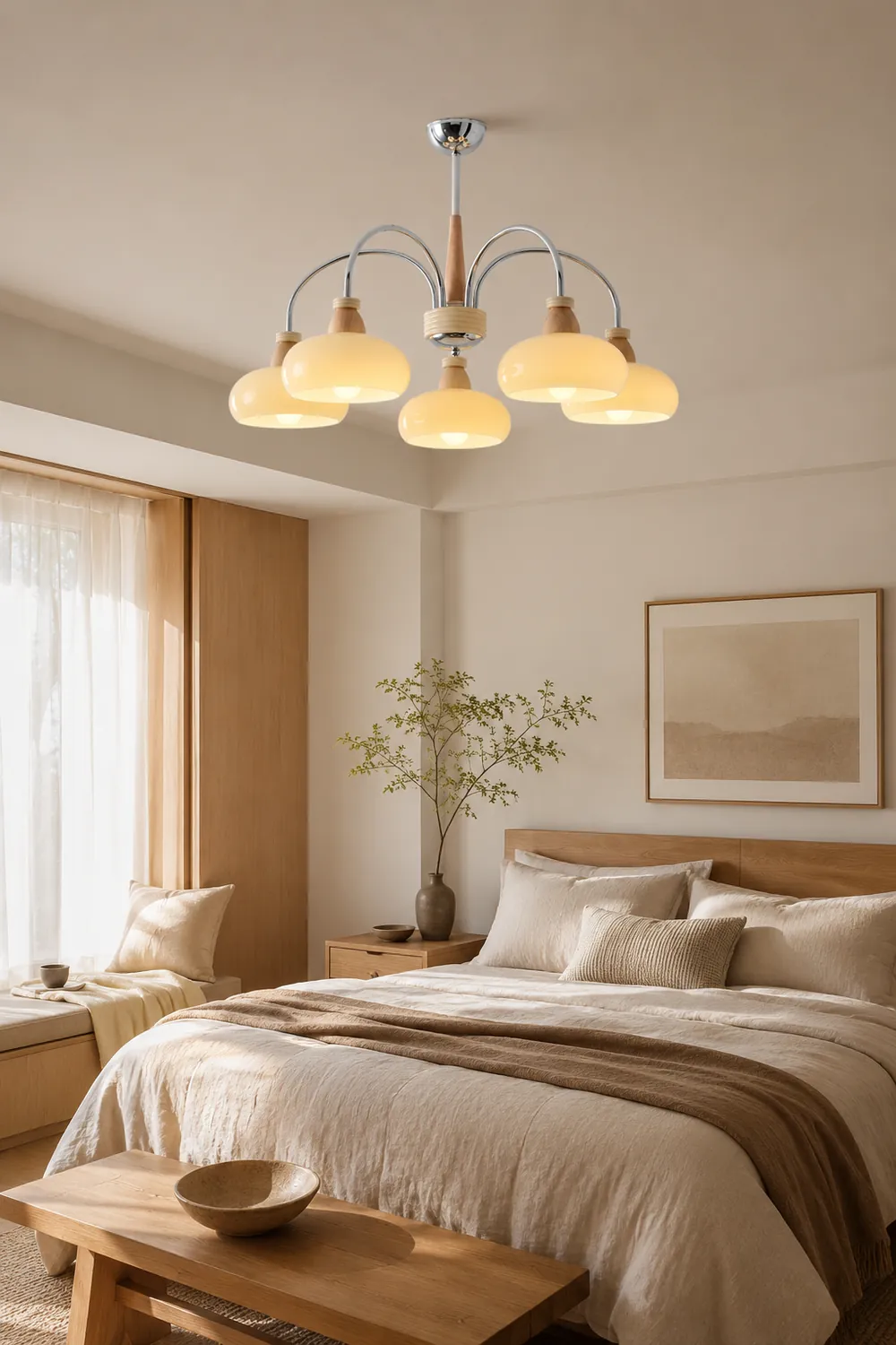 Persimmon Wood Chandelier - Lumpaz