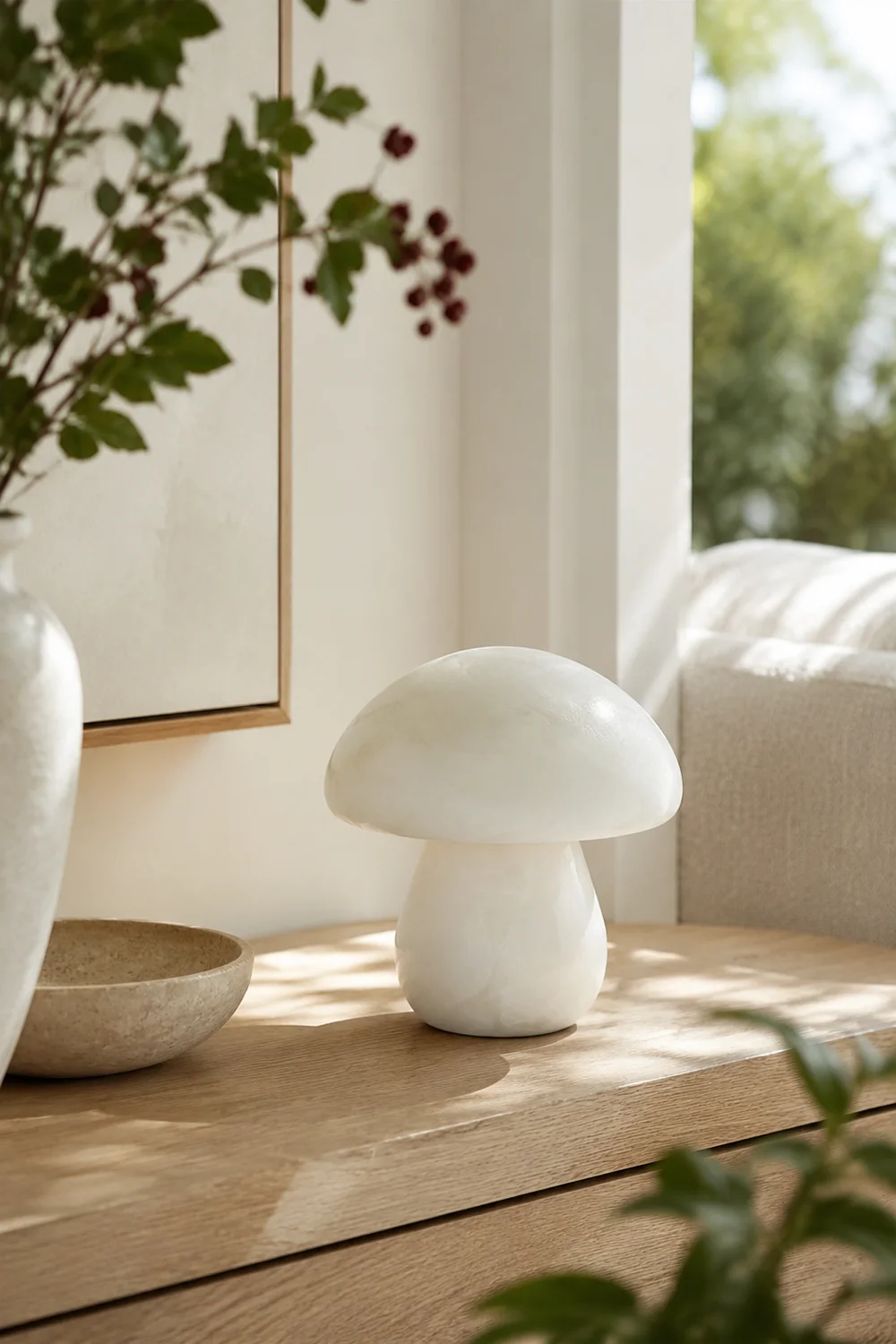 Mushroom Alabaster Table Lamp - Lumpaz