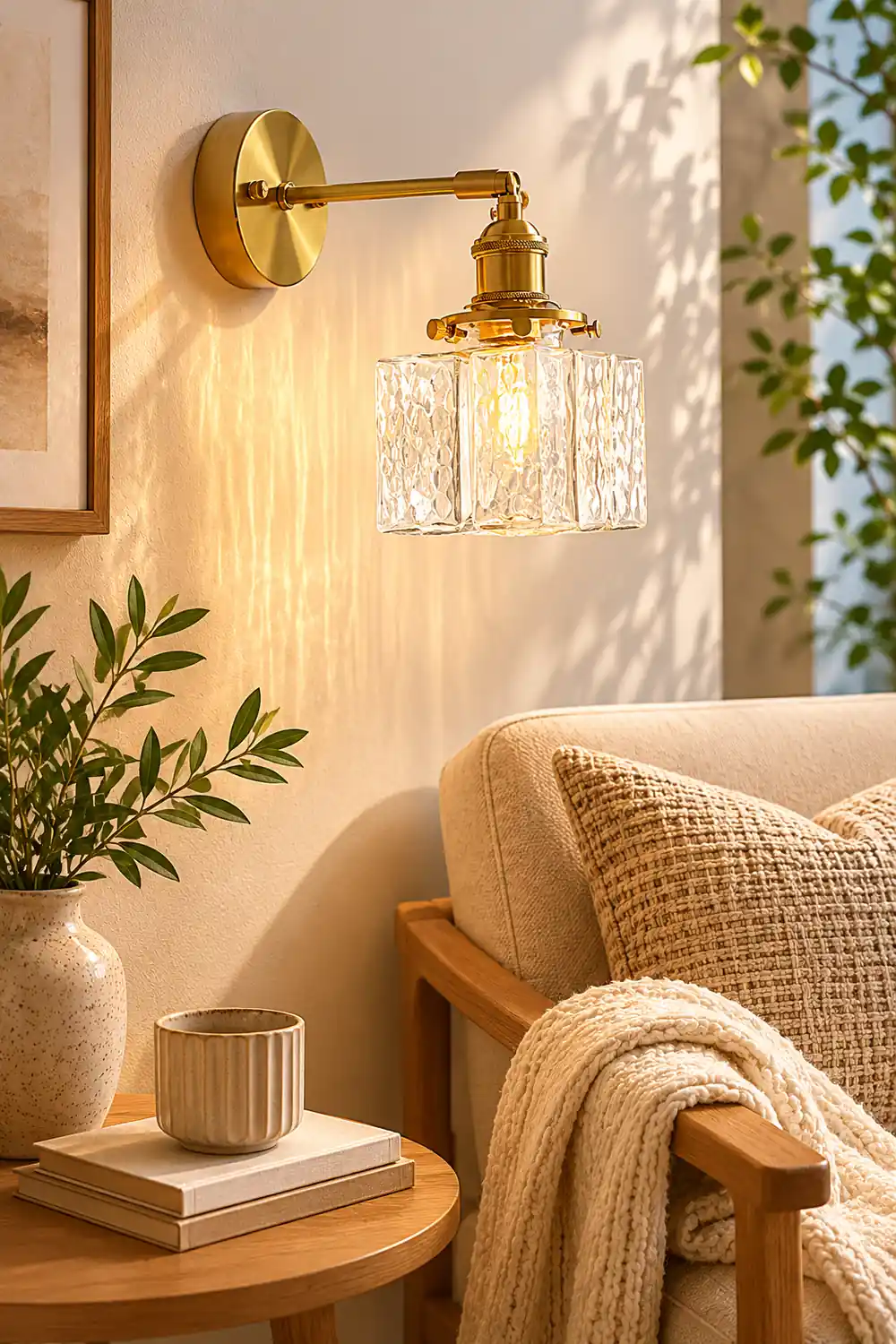 Jewel Glass Brass Wall Lamp - Lumpaz