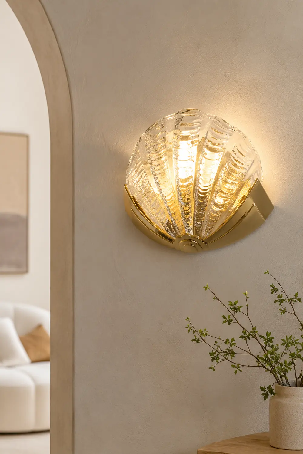 Shell Brass Wall Lamp - Lumpaz